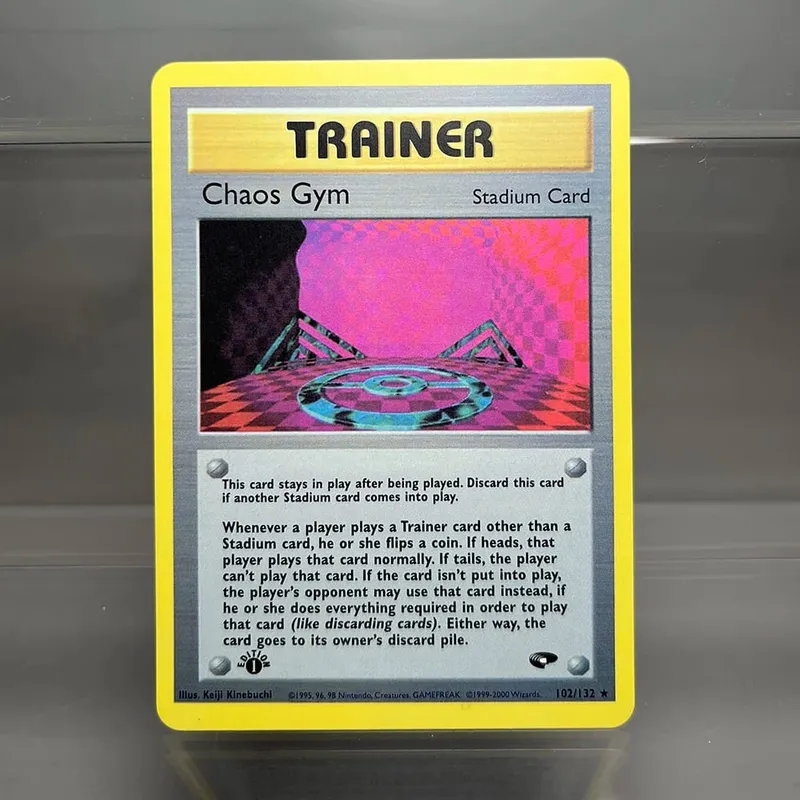 PKM Cards 1st Edition Gym Challenge 1996 Base Set Single Foil Cards Mewtwo Gengar Raichu Game Collection Cards PTCG Proxy Cards
