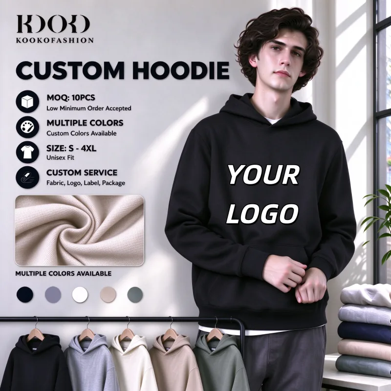 Customize Your Own Designed Printed embroidery Hooded Sweatshirt with Your Favorite Logo on Your Clothes Custom Unisex Hoodies — image 2