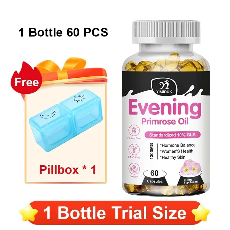 Evening Primrose Oil 1300mg with Rich GLA & Essential Nutrients Balance Hormones Support Women's Comfort & Enhance Skin Health — image 8