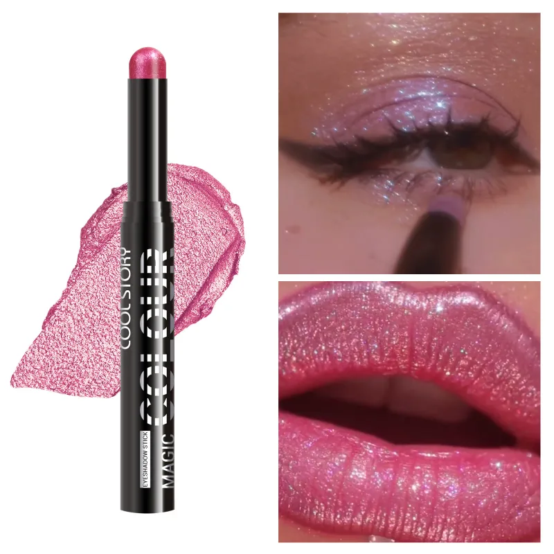 2 σε 1 Eyeshadow Lipstick Stick Pencil Waterproof Glitter Brighten Matte Eye Shadow Makeup Pigment Eyeshadow Pen