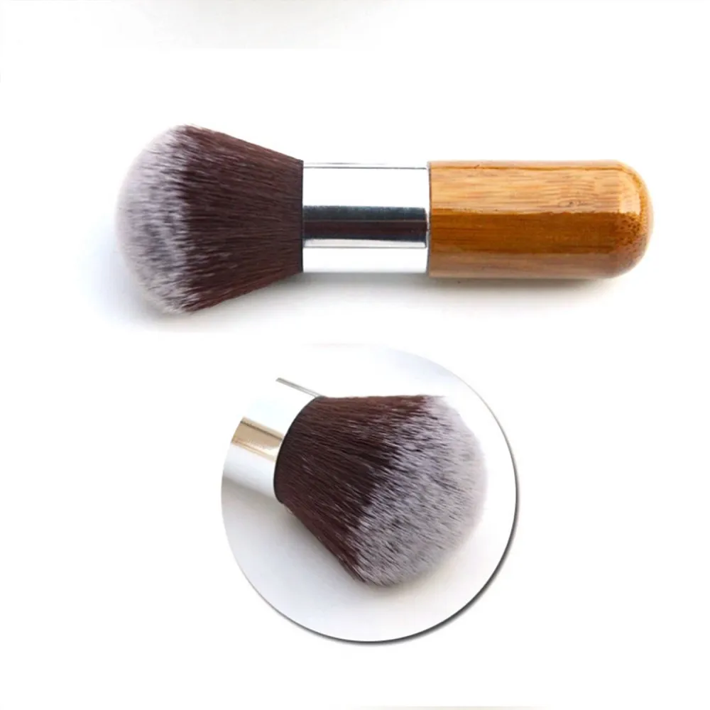 1PC Thời Trang Đầu Tròn Tre Tay Cầm Mặt Cọ Trang Điểm Phấn Nền Blusher Bàn Chải Mỹ Phẩm Cọ Pro Beauty Dụng Cụ Trang Điểm