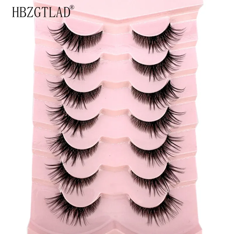 7/8PairsCat Eye Eyelashes manga Lashes 3D Clear Band Lashes naturalHalf Lashes End Eye Eyelonged Mink Eyelashes Αφράτες βλεφαρίδες — image 18