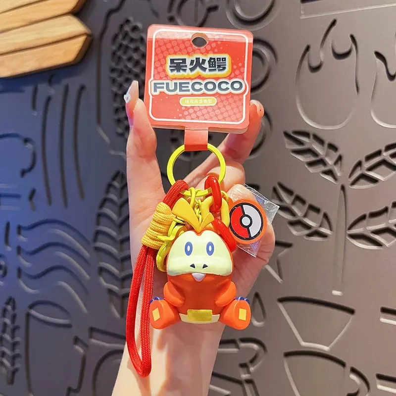 Genuine Pokemon Keychain Pikachu Gengar Sylveon Sprigatito Quaxly Fuecoco Anime Action Figure Toy Keyring Fragrance Pendant — image 6