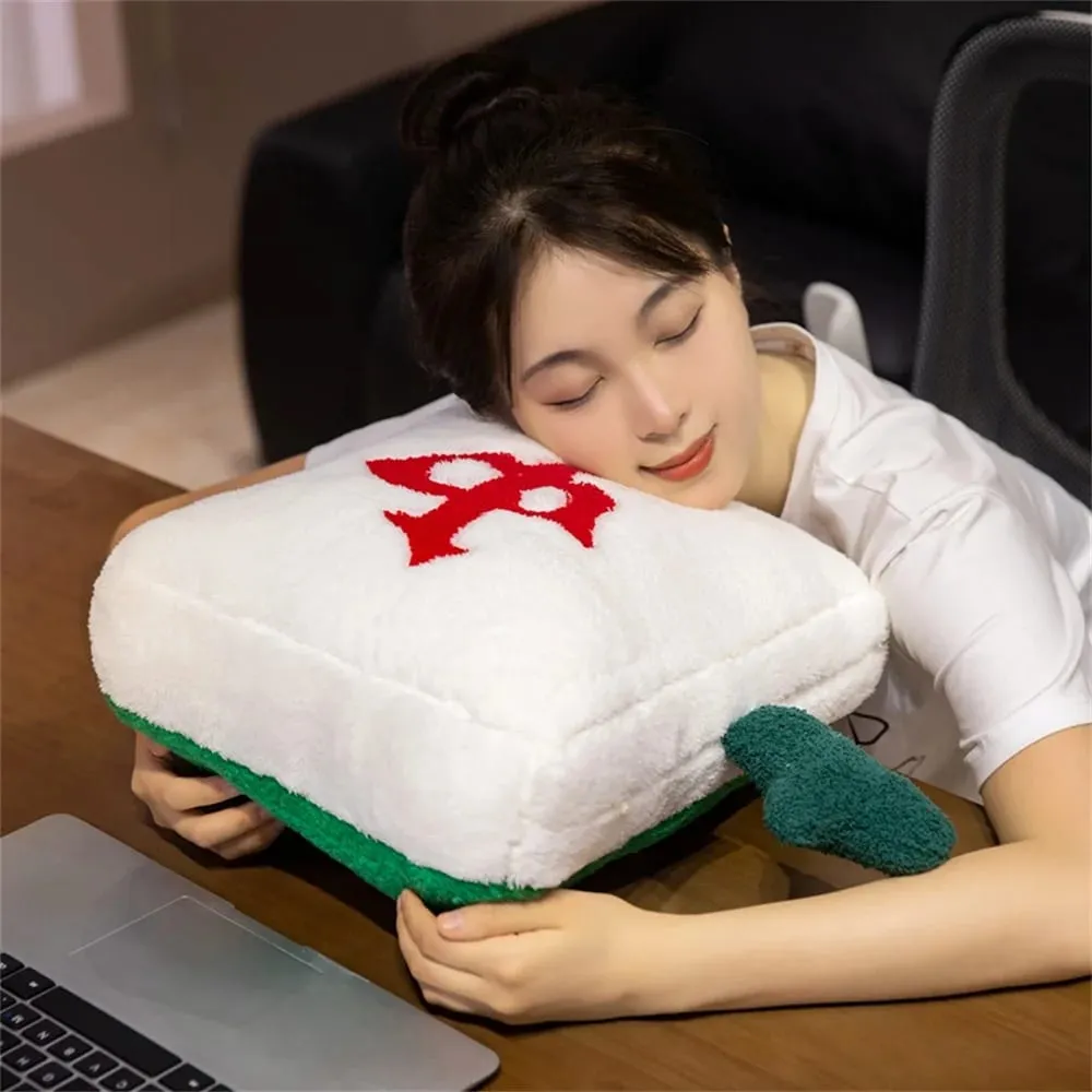 Funny China Mahjong Series Plush Toys Cozy Cotton Cartoon Throw Pillow Back Cushion Children Game Props Creative Home Decor