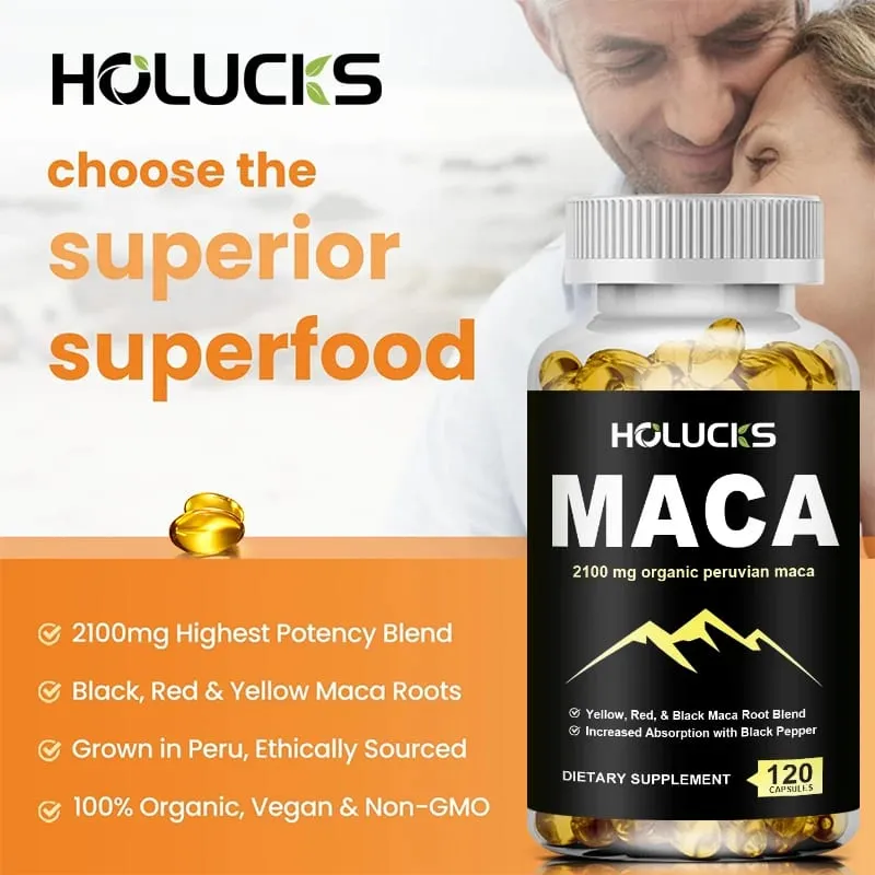 Βιολογικές κάψουλες Maca Root 2100mg με Μαύρο Πιπέρι Υποστηρίζει Ενεργειακή Αντοχή Διάθεση Αναπαραγωγική Υγεία & Ζωτικότητα — image 7