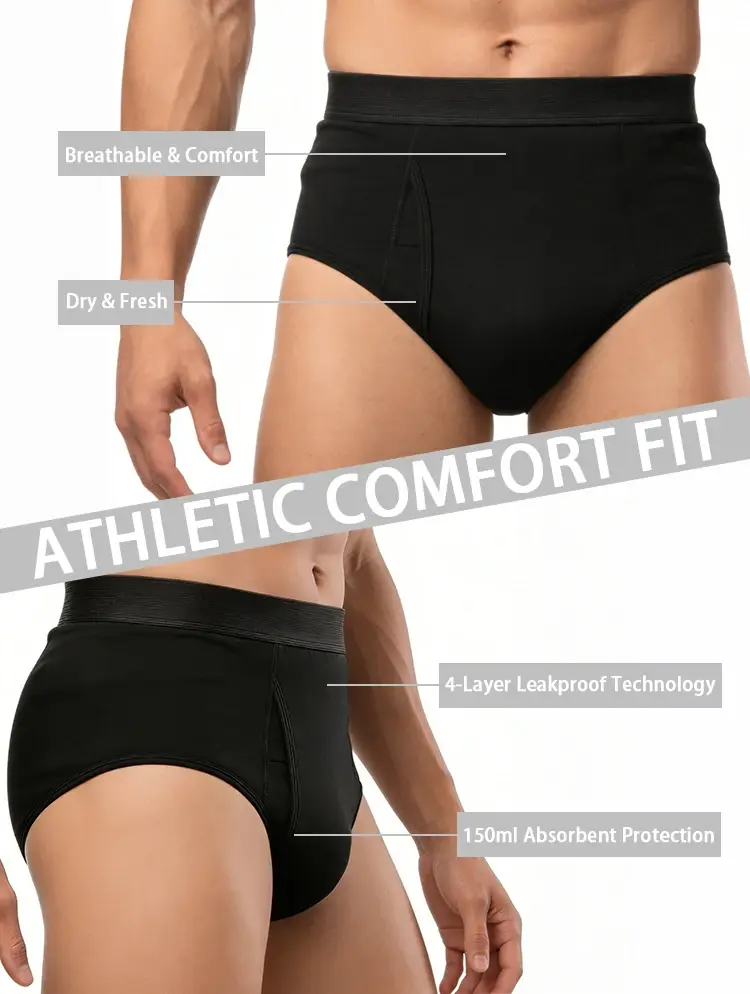 Overnight Urinary Men Boxers Ultra-Absorbent Panties Incontinence Underwear Maximum Absorbency Briefs Leak Proof Cotton Shorts