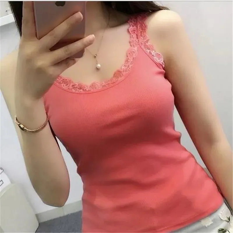 Camisole Lingere Tank Top Δαντέλα λουράκι Λευκό μαύρο γιλέκο ύπνου Bralette Crop Top Sexy Camis Slim Corset Undershirt Tanks