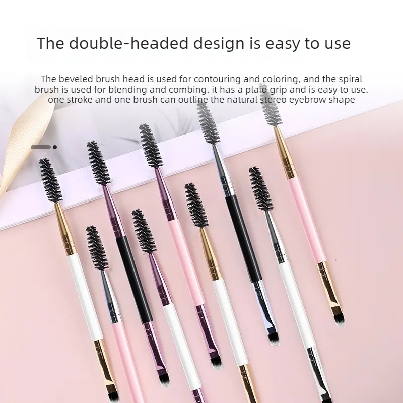 ソフト眉毛ブラシまつげブラシ 2 in 1 プロフェッショナル輪郭眉毛アイライナーメイクブラシ目ブレンディング化粧品ブラシ