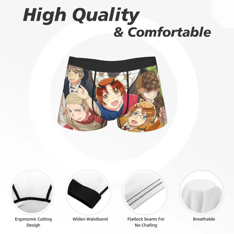Hetalia World Stars Men Boxer Shorts Cozy Underwear Underpants