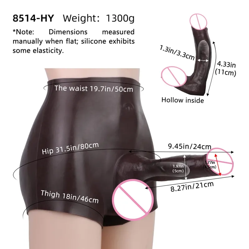 Thick Hollow Dildo Male Strap-On Huge Hollow Dildo Dick Extender Silicone Realistic Large Penis Sex Toy For Couples Sex