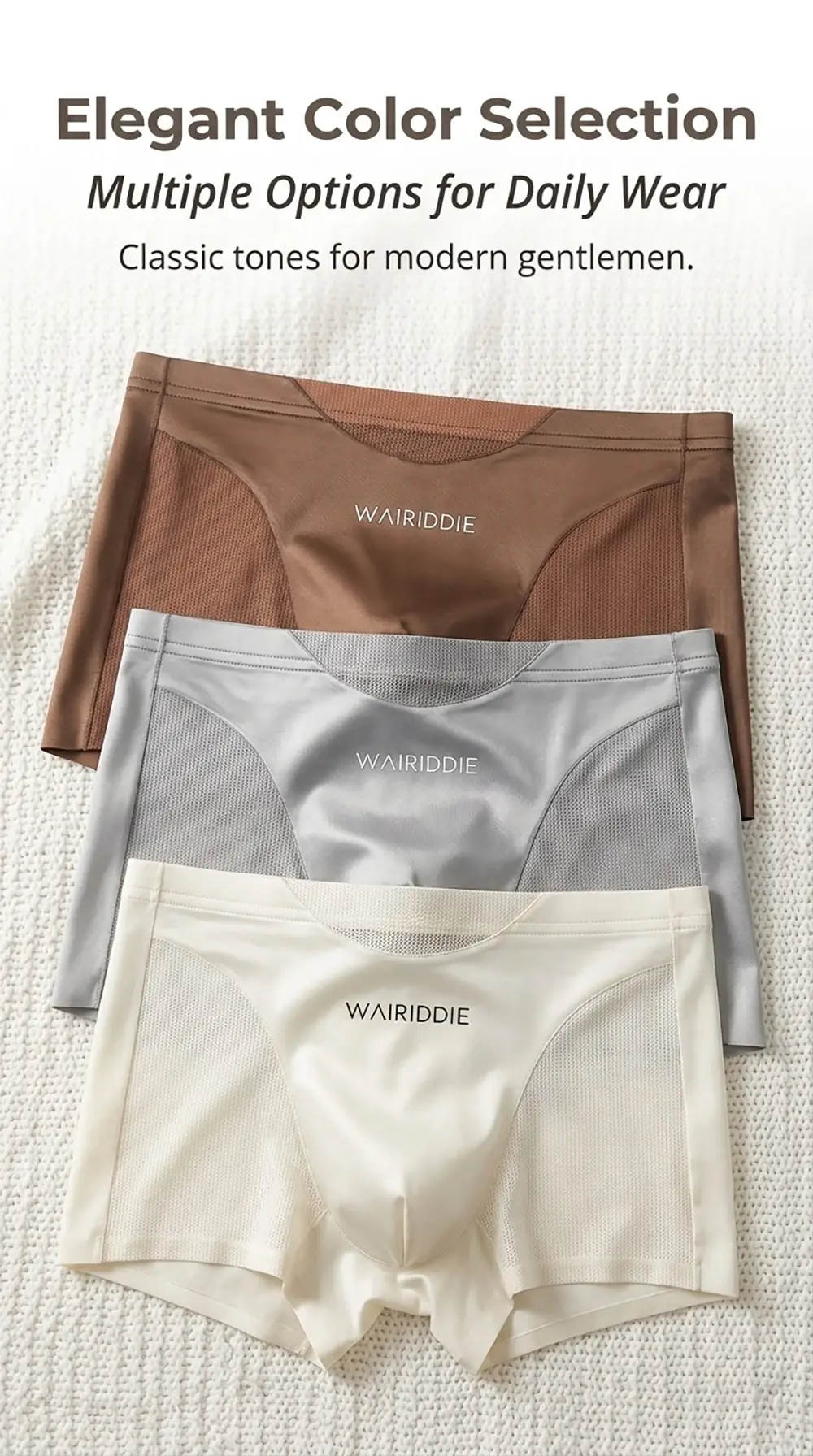 1/3PCS Luxury Satin-like Ice Silk Men Underwear Cool Breathable Double-side Mesh Men's Panties High Elastic Seamless Lingeries