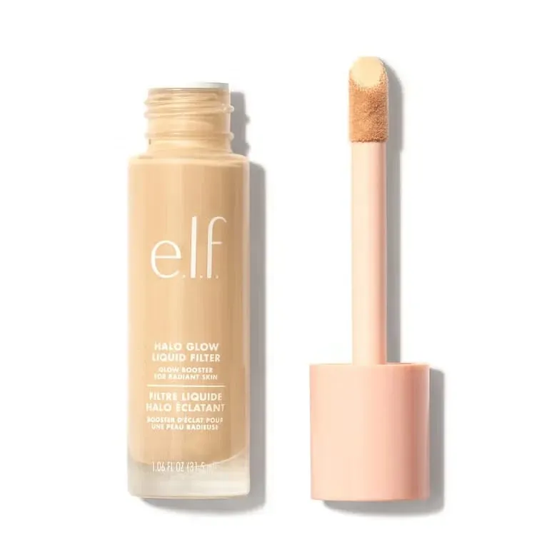 ELF Fashion Makeup Cosmetics Liquid Foundation Concealer וליפ גלוס מבהיר עם אורות מהבהבים Lip Oil Glossy Finish