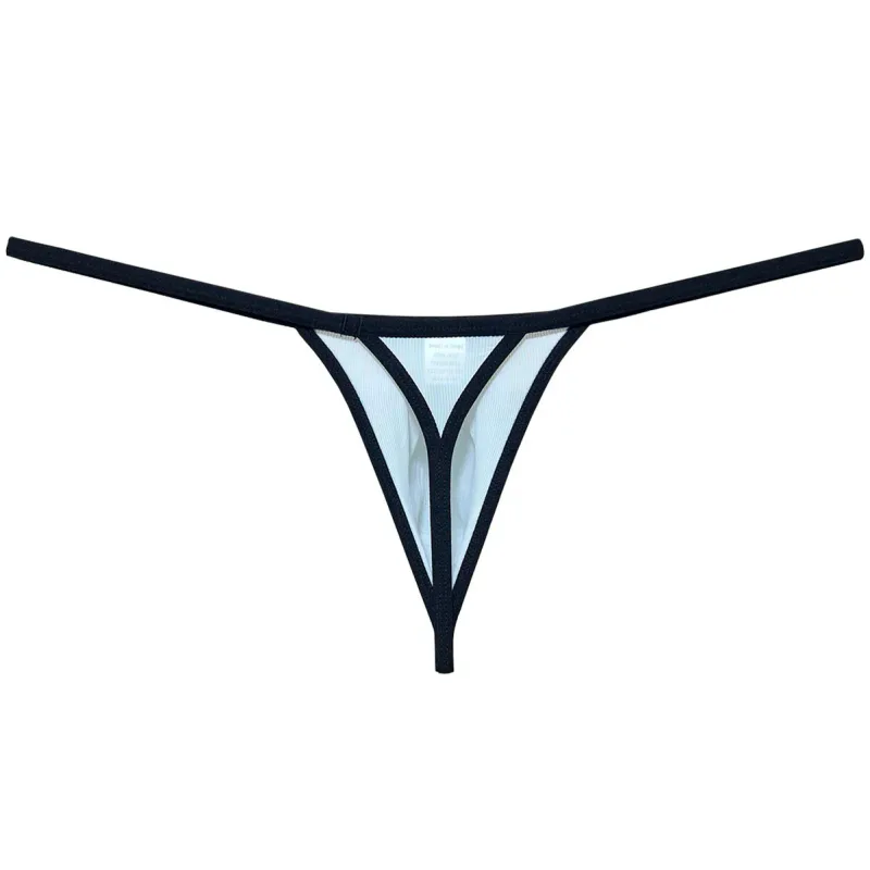 Men's Ice-Silk Thong Underwear No-Show Ultra-Thin Men Low Rise Thong G-string Breathable Lightweight Micro Briefs — image 1
