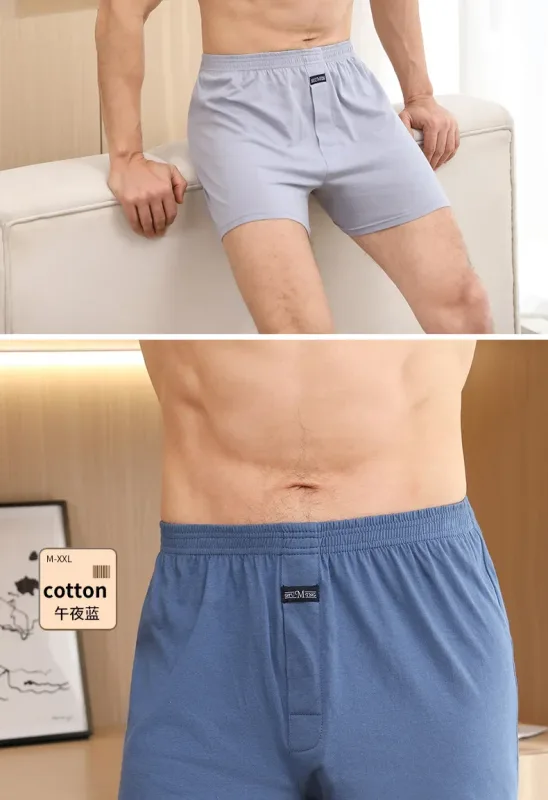 Men's Aro Pants Underwear 100% Pure Cotton Home Sleeping Pants Loose Breathable Men's High Waisted Four Corner Boxers Shorts