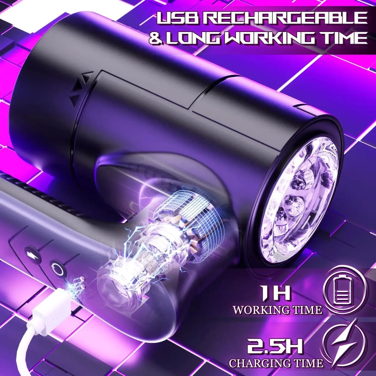 Masturbator for Men Automatic Telescopic Silicone Vagina Blowjob Oral Pussy Stimulator Sex Games Είδη για ενήλικες — image 3