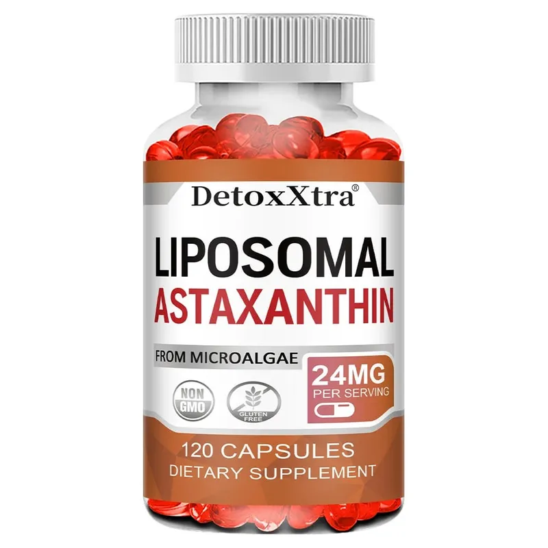 Συμπλήρωμα Λιποσωματικής Ασταξανθίνης 24 MG Αντιοξειδωτικό Ισχυρότερο από το VIT C Υποστήριξη για το καρδιαγγειακό δέρμα του εντέρου + την υγεία των ματιών