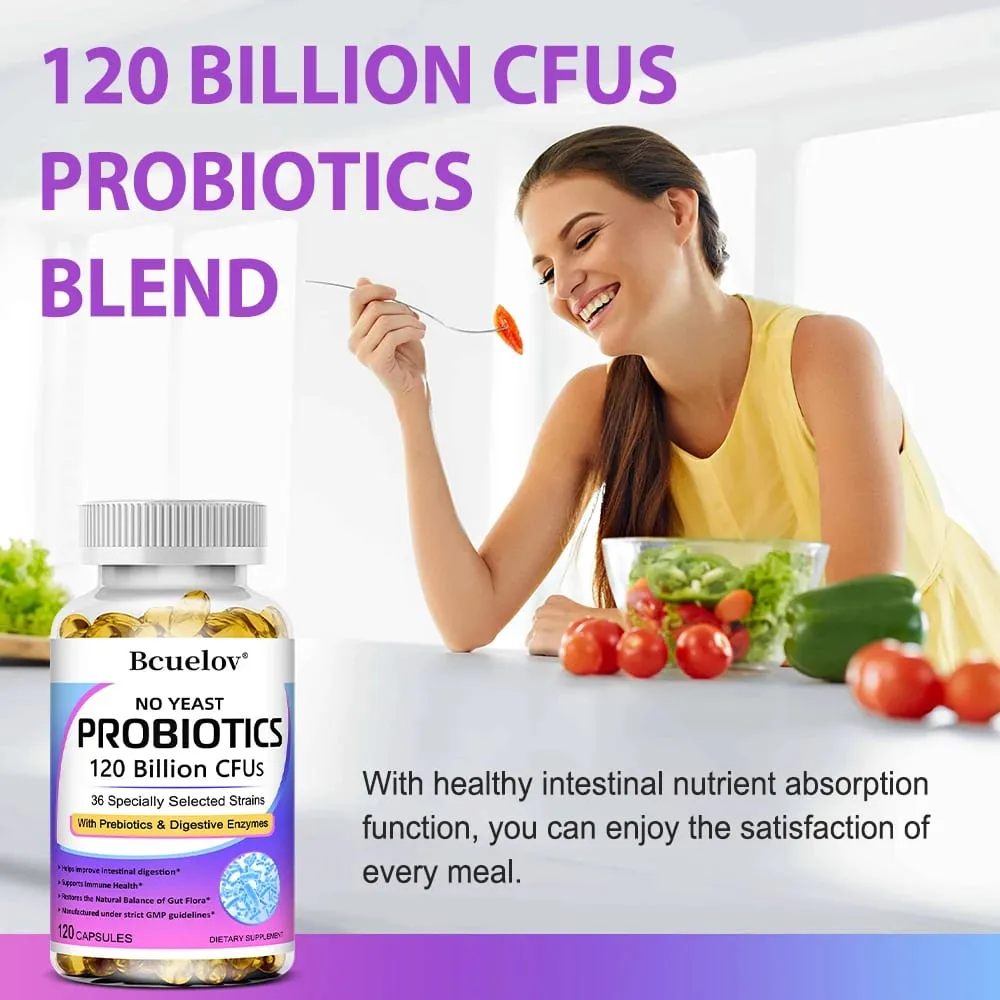 Premium Probiotics with Prebiotics and Digestive Enzymes To Aid Digestion and Boost The Immune System - 120 Capsules