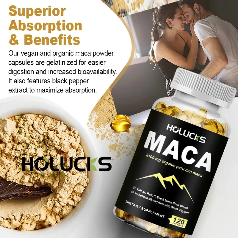 Βιολογικές κάψουλες Maca Root 2100mg με Μαύρο Πιπέρι Υποστηρίζει Ενεργειακή Αντοχή Διάθεση Αναπαραγωγική Υγεία & Ζωτικότητα — image 6