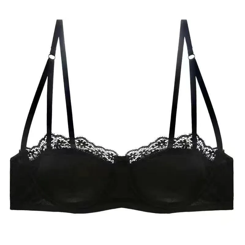 European Satin Half Cup Push Up BH Set Bügel Dünn Glatt Grün Spitze Komfortabel Sexy Dessous Für Damen 32-38 Hot Selling YEMOMO