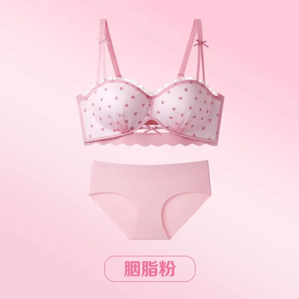 Babae 2026 Bagong Purong Pagnanais French Lace Half Cup Bra Maliit na Bust Push Up Anti Sag Comfort Pang-araw-araw na Pagsuot ng Mga Babae na Lingerie Brassiere — image 5