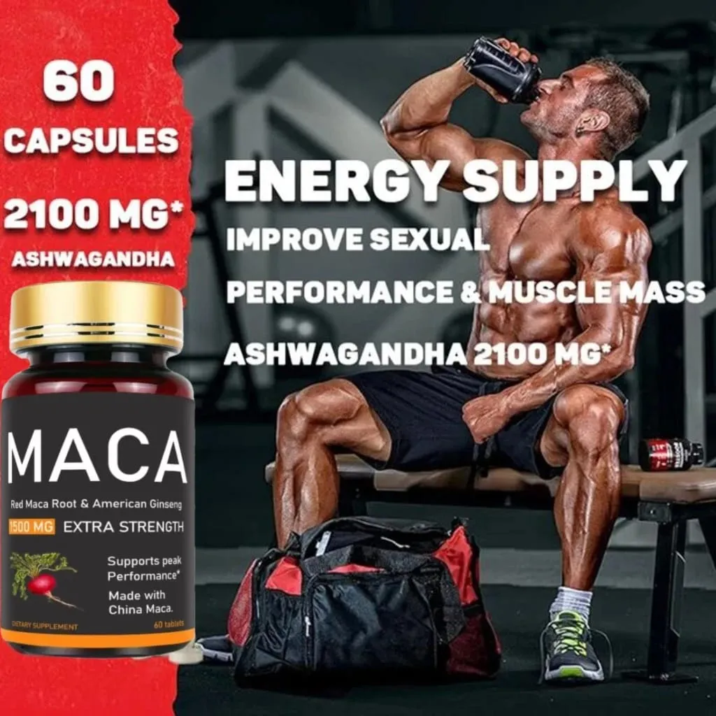 Original Ashwagandha Ginseng& Maca Tablets Male Supplement Immunity Capsules for Men
