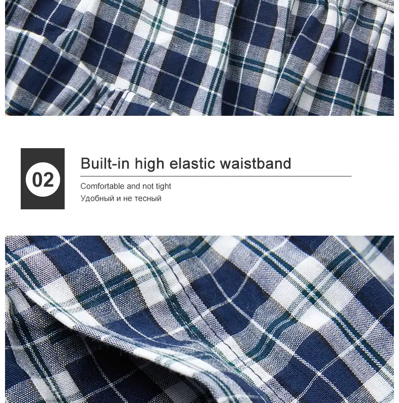 3/5/10Pcs/lot Boxer Men Underwear Cotton Man Short Breathable Plaid Flexible Shorts Boxer Male Underpants Plus Size BoxerShorts — image 4