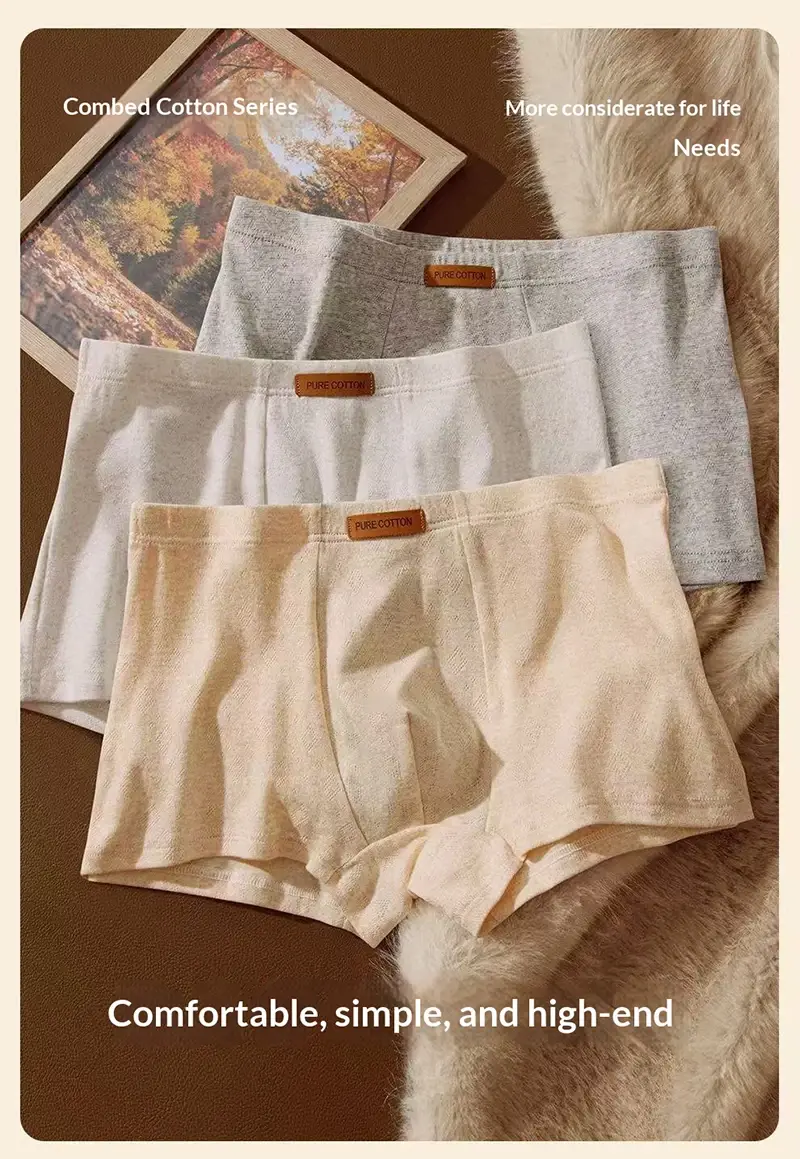 1Pcs Men's Jacquard Underwear Solid Colorful Cotton Boxer Briefs Plus Size 6XL Breathable Comfortable Lingerie Sexy Panties 3256812989647822 — image 2