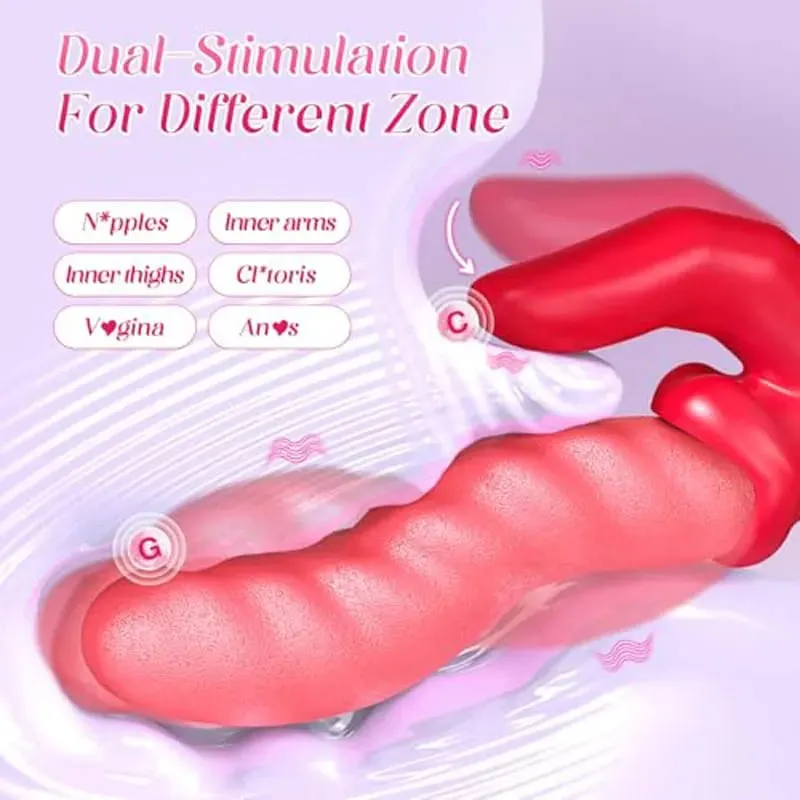 2 AZ 1-BEN Hullámot toló vibrációs vibrátor nőknek Nyelv-ujjnyomás-stimuláló szexjátékok Női maszturbátor LED kijelzővel