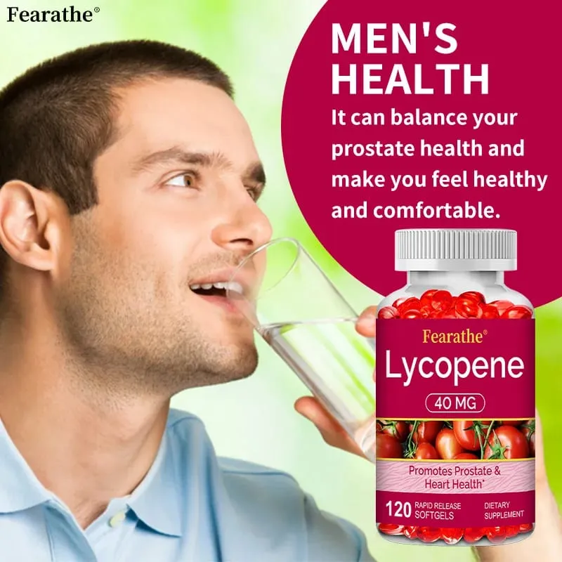 Premium Lycopene 40mg Dietary Supplement for Prostate Antioxidant Heart Skin & Immune Health Non-GMO 30/60/120 Softgels