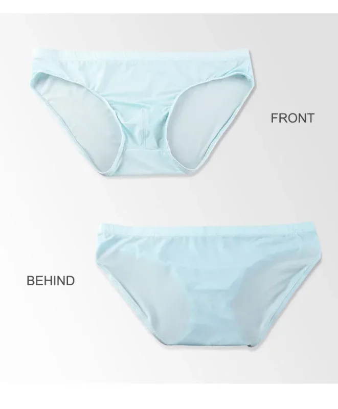 Ice silk underwear men's shorts summer breathable ultra-thin low waist trend personality SAO small triangle underwear bottom — image 13