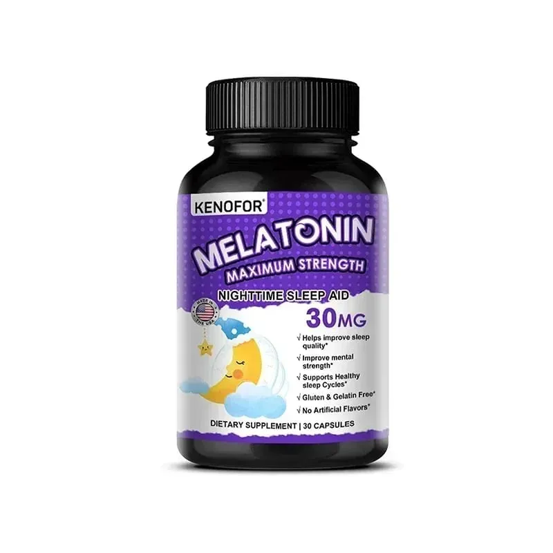Melatonin Capsules 30mg - Promote Falling Asleep Quickly Calm The Mind Natural Sleep Aid Supplement — image 9