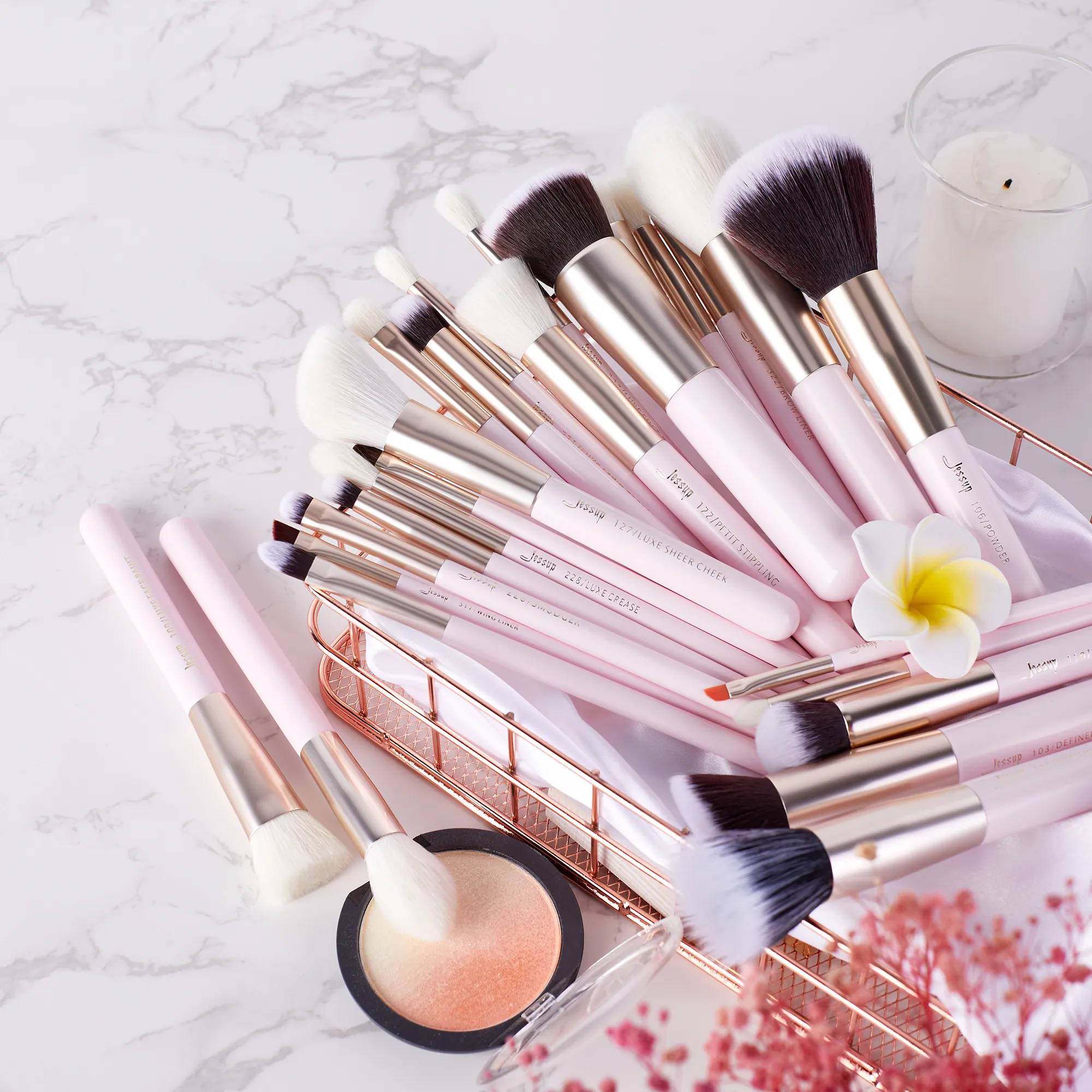 Jessup Make-Up Kwasten Set 15-25 Stuks Natuurlijke Synthetische Foundation Poeder Markeerstift Oogschaduw Borstel Pedzle Doen Makijazu T290