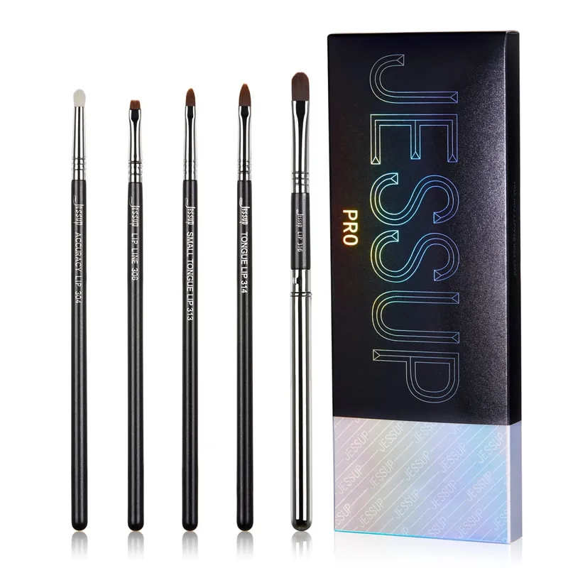 סט מברשות שפתיים של Jessup Pro contour צורות שונות של שפתיים סינתטי קטן / לשון חתול / שטוח / עגול / קצה מחודד lipliner מברשת T325