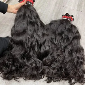 Pure Natural 100% Emberi Haj Tömeges fonás Haj Cabelo Humano Vetülék nélküli Haj Feldolgozatlan Emberi Haj Boho fonatok göndör test hullám