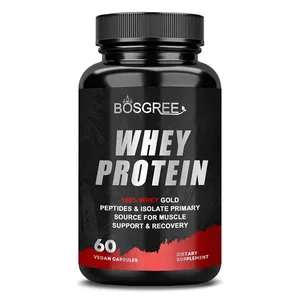 Cápsulas de proteína de suero - Contiene 6000 mg de proteína - La salud muscular equilibrada aumenta la inmunidad y apoya la recuperación post-ejercicio