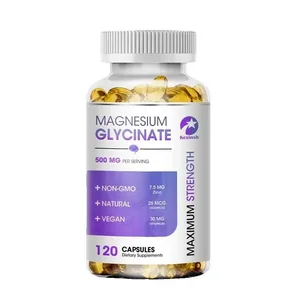 Kexinsh Magnesium Glycinate อาหารเสริม 500 มก. พร้อมสังกะสีวิตามิน D3 B6 ส่งเสริมการนอนหลับตามธรรมชาติลดความเครียดและความวิตกกังวล Non-GMO
