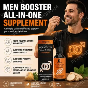 Googeer Men Booster All-in-One Suppliment Picături cu extract de rădăcină de Maca și extract de rădăcină de Kudzu pentru relaxare energetică 30 ML
