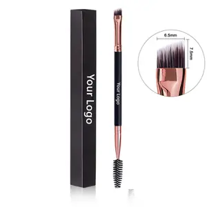 20pcs Eyebrow Brush Private Label Eyelash Comb Makeup Brushes Dual Ended Angled Spoolie 2 in 1 Lash Eyebrow Brush Bulk