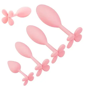 Ensemble de perles anales en Silicone, Mini, petit, moyen et grand, trèfle à quatre feuilles, entraîneur Anal, jouet sexuel pour hommes et femmes gays