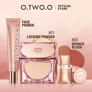 O.TWO.O 3 szt. Zestaw do makijażu 3 w 1 szminka róż w sztyfcie SPF 30PA + puder do utrwalania twarzy podkład do twarzy baza pod makijaż zestaw kosmetyków