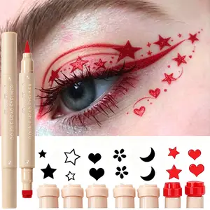 مداد خط چشم تمبر مایع رنگارنگ Red Star Heart Butterfly مداد خط چشم بنفش صورتی بنفش ضد آب ابزار آرایش چشم