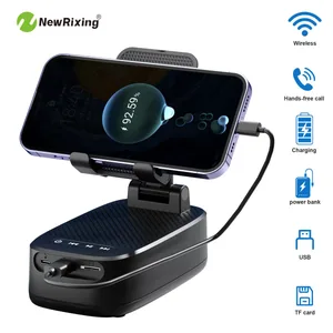 Uchwyt na telefon bezprzewodowy Przenośny głośnik z głośnikiem Uchwyt na telefon Awaryjny power bank Bateria 1800 mAh Ładowanie przez USB bez użycia rąk
