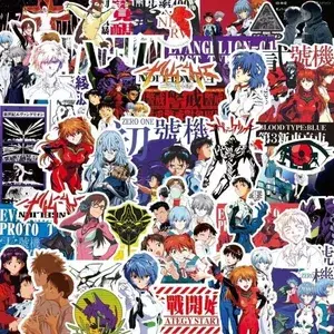 75 peces d'adhesius d'Evangelion EVA Rei Asuka, calcomanes de dibuixos animats d'anime, ampolla d'aigua de bricolatge, adhesiu impermeable de PVC per monopatí, joguines de regal