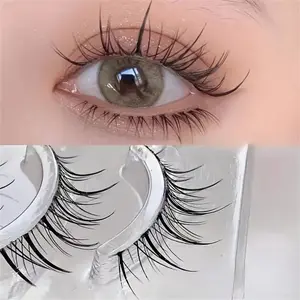 투명한 줄기 웨이브 속눈썹 연장 5쌍 - 재사용이 가능하고 바르기 쉬우며 자연스럽고 눈매를 향상시켜줍니다.