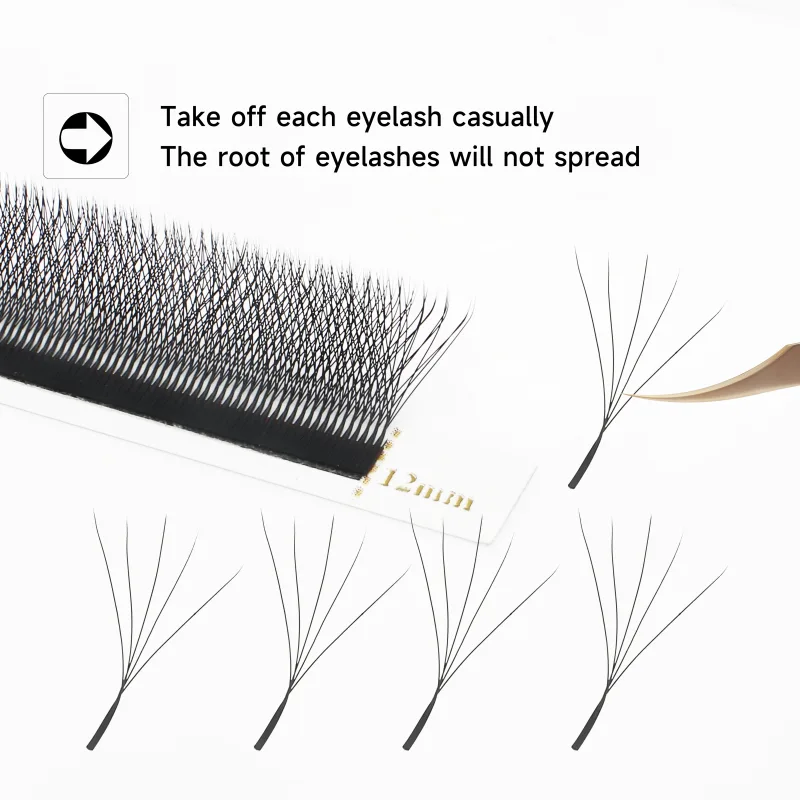 W Shaped Bloom 2D 3D 4D 5D 6D 7D 8D Automatic Flowering Premade Fans Eyelashes Extensions Natural yy Individual Lashes