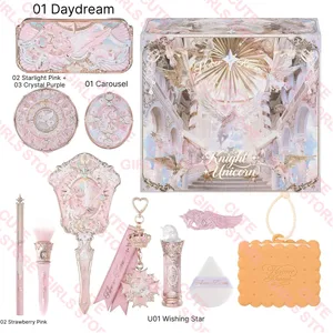 Flower Knows Knight Unicorn Collection Mini All-In Gift Set- with Lipstick Blush Eyeshadow Powder Lip Liner Mirror & Tools