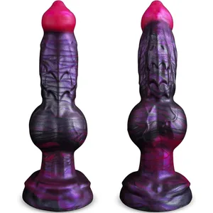 9 "lobo pênis anal plug brinquedo sexo feminino iniciante cão nó vibrador realista silicone animal com forte ventosa fantasia monstro