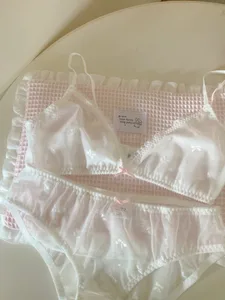 ลูกไม้รายละเอียดชุดชั้นในหวานและวัยรุ่น 100% Cotton Breathable Comfort ชุดชั้นในหน้าอกขนาดเล็กชุด Bras ฟรี