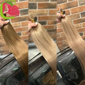 Tömeges haj 100% valódi emberi hajból készült Virgin Remy egyenes haj, tömeges 18-30 hüvelykes 100 g természetes szőke hajhosszabbítás vetülék nélkül