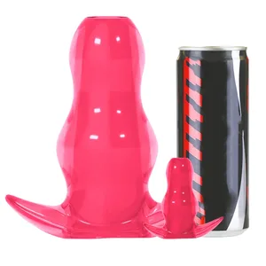 Purple TPE Hollow Tunnel Butt Plug Set - Graduated Open Anal Stretcher Plugs Flexible Sex Toy for Men & Women